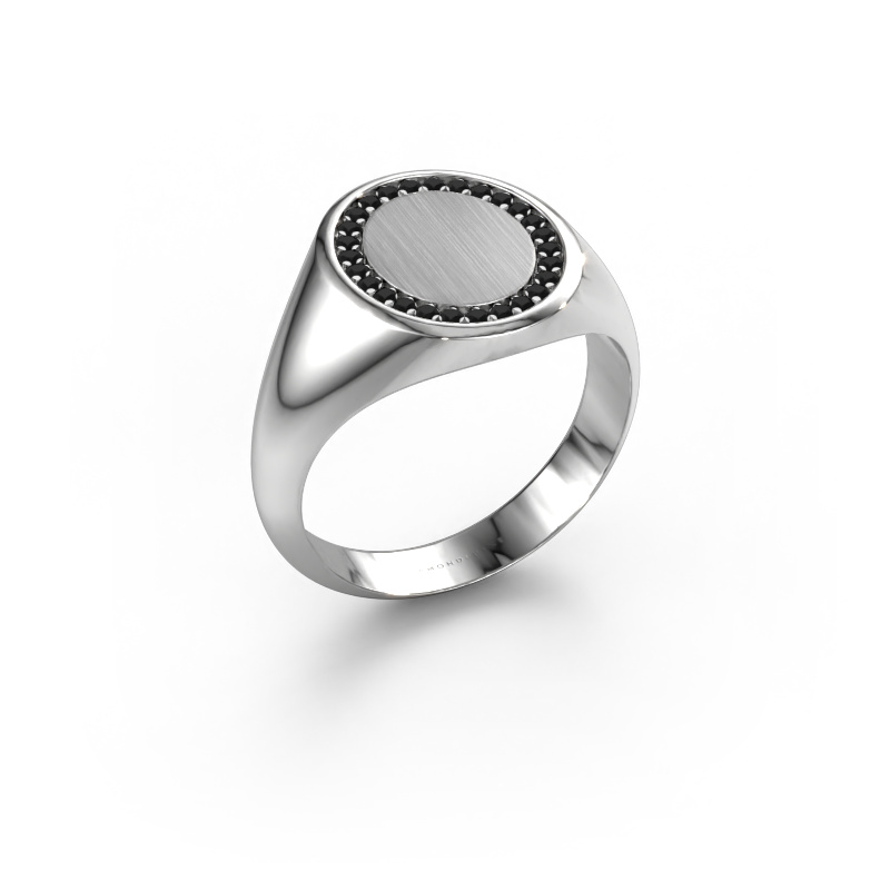 Bild von Herrenring Floris Oval 3 950 Platin Schwarz Diamant 0.243 crt