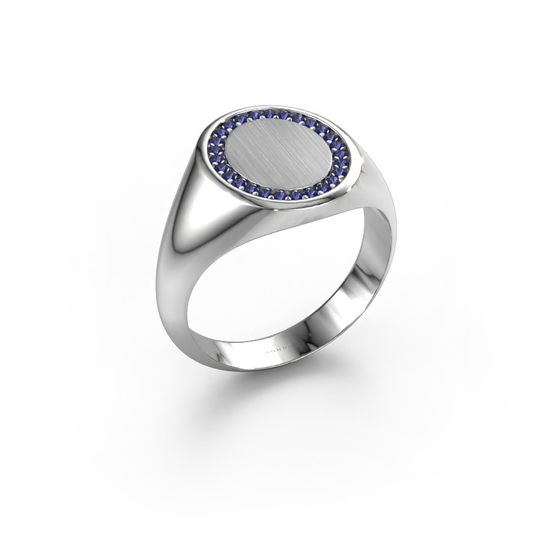 Image of Men's ring Floris Oval 3 950 platinum Sapphire 1.2 mm