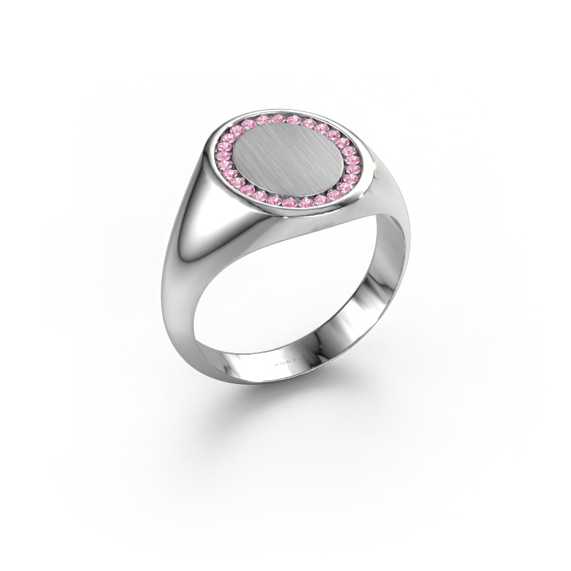 Image of Men's ring Floris Oval 3 950 platinum Pink sapphire 1.2 mm