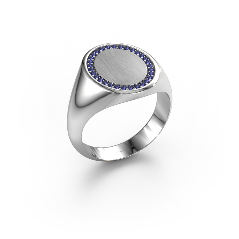 Image of Men's ring Floris Oval 4 950 platinum Sapphire 1.2 mm