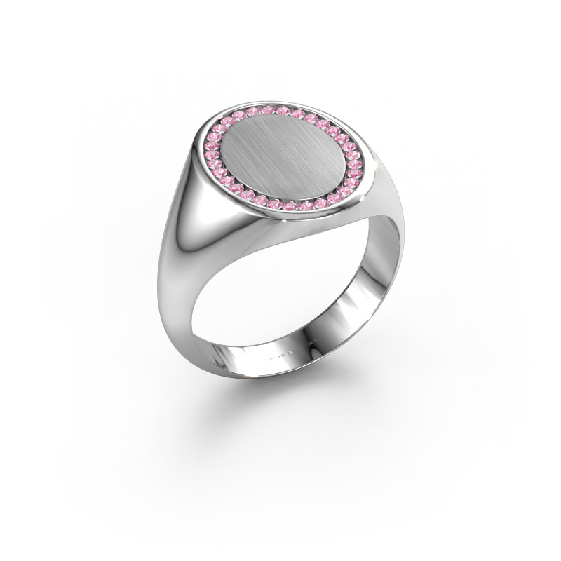 Image of Men's ring Floris Oval 4 950 platinum Pink sapphire 1.2 mm