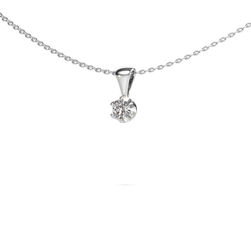 Image of Necklace Fran 585 white gold Diamond 0.20 crt