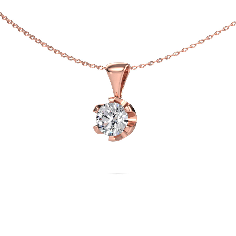 Image of Necklace Fran 585 rose gold Diamond 1.00 crt