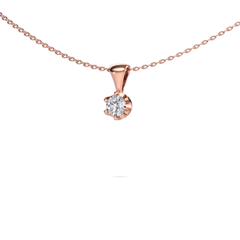 Image of Necklace Fran 585 rose gold Diamond 0.25 crt