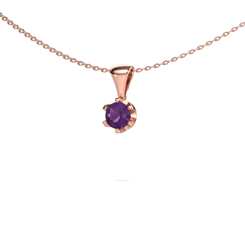 Image of Necklace Fran 585 rose gold Amethyst 5 mm