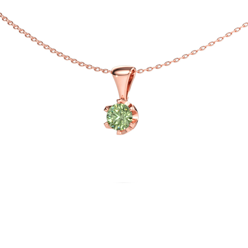 Bild von Kette Fran 585 Roségold Grüner Labor-Diamant 5 mm