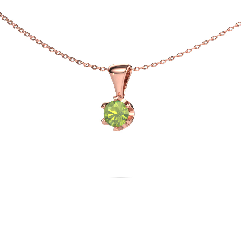 Image of Necklace Fran 585 rose gold Peridot 5 mm