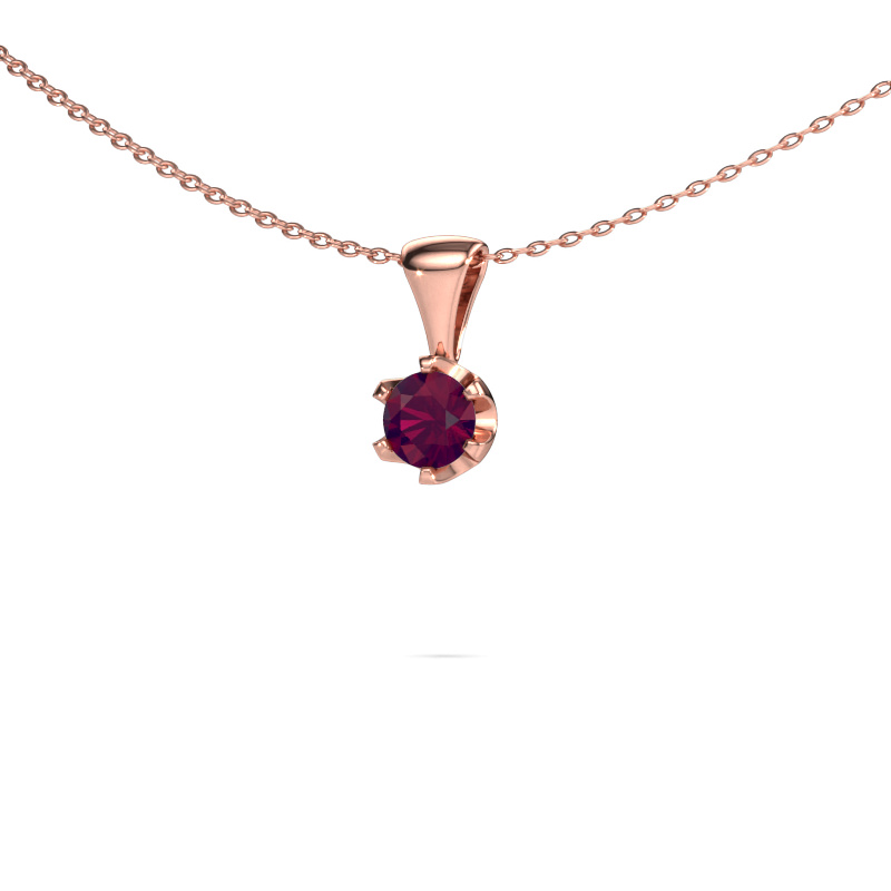Image of Necklace Fran 585 rose gold Rhodolite 5 mm