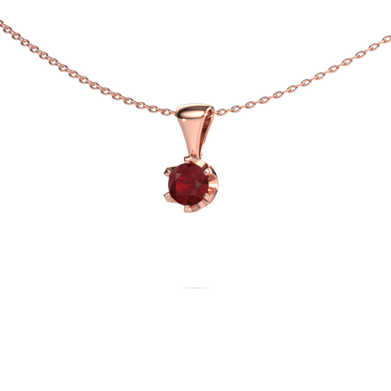 Image de Collier Fran 585 or rose Rubis 5 mm