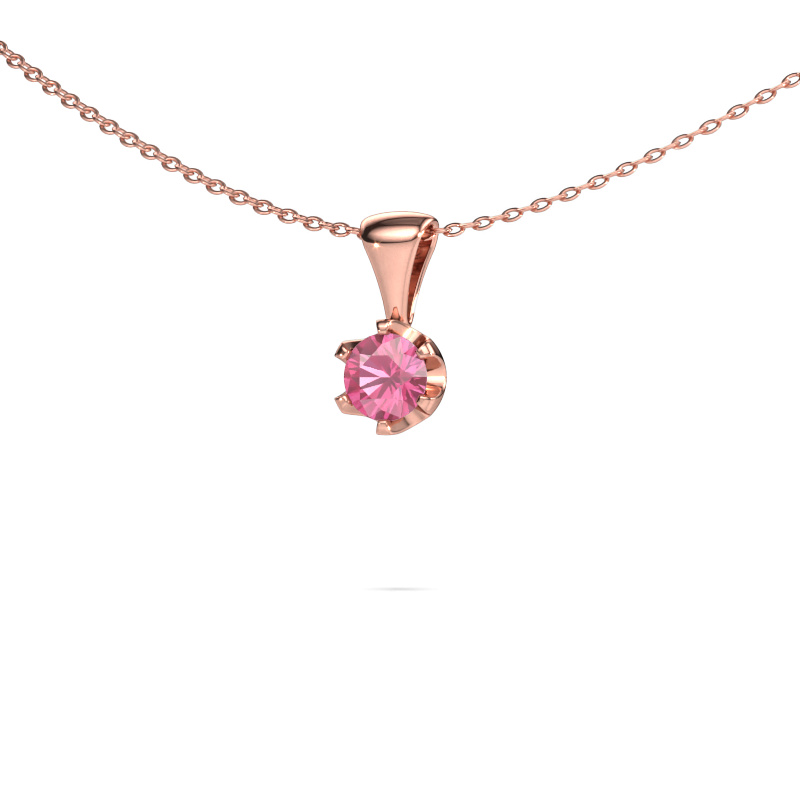 Bild von Kette Fran 585 Roségold Pink Saphir 5 mm