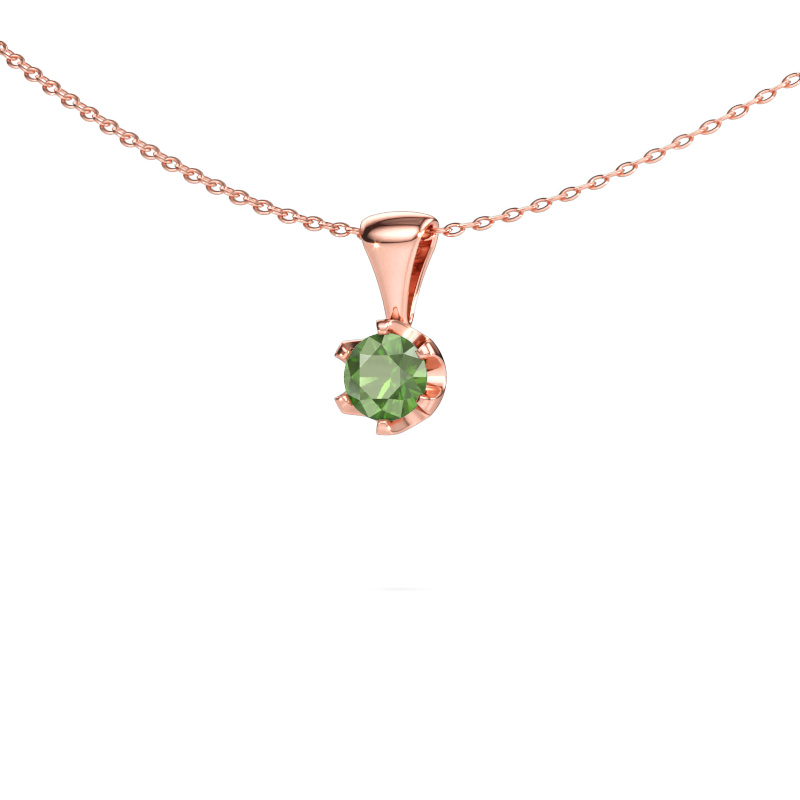 Bild von Kette Fran 585 Roségold Turmalin grün 5 mm
