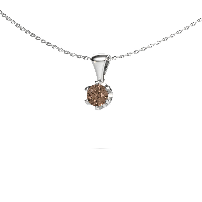 Image of Necklace Fran 950 platinum Brown diamond 0.50 crt