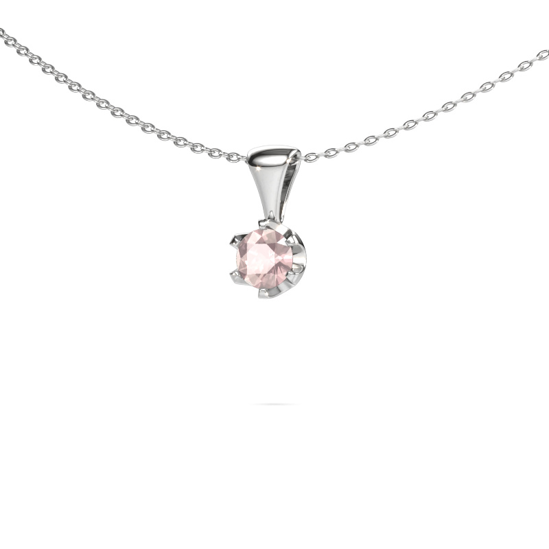 Image of Necklace Fran 585 white gold Morganite champagne 5 mm
