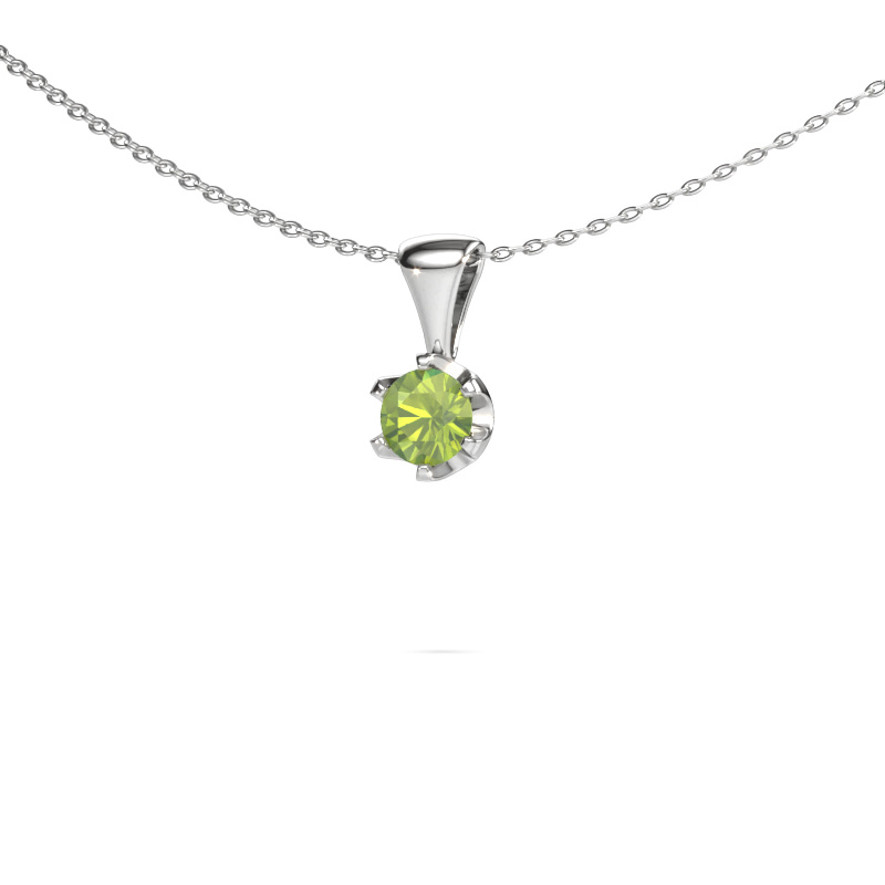 Bild von Kette Fran 585 Weißgold Peridot 5 mm