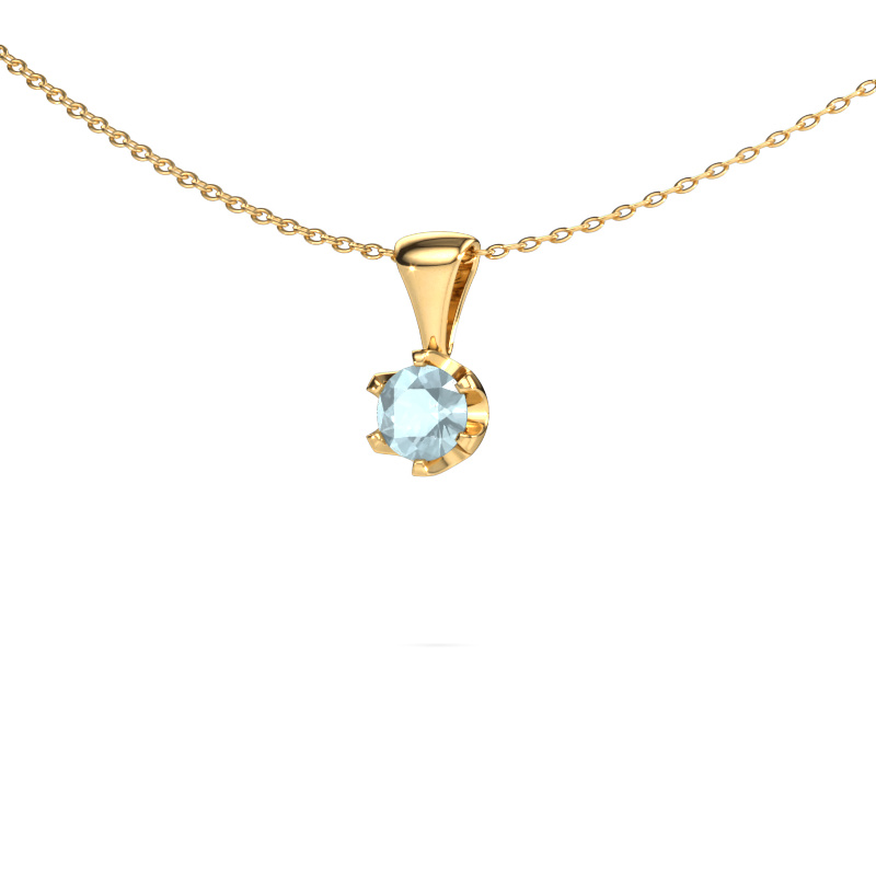 Image of Necklace Fran 585 gold Aquamarine 5 mm