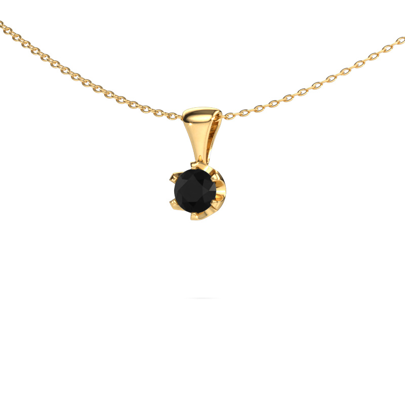 Image of Necklace Fran 585 gold Black diamond 0.60 crt
