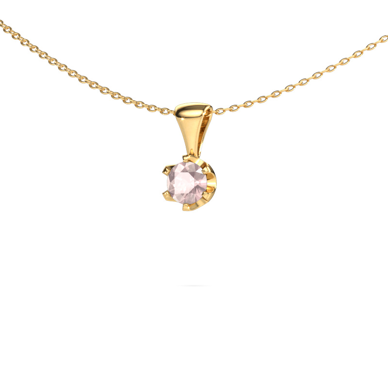 Image of Necklace Fran 585 gold Morganite champagne 5 mm