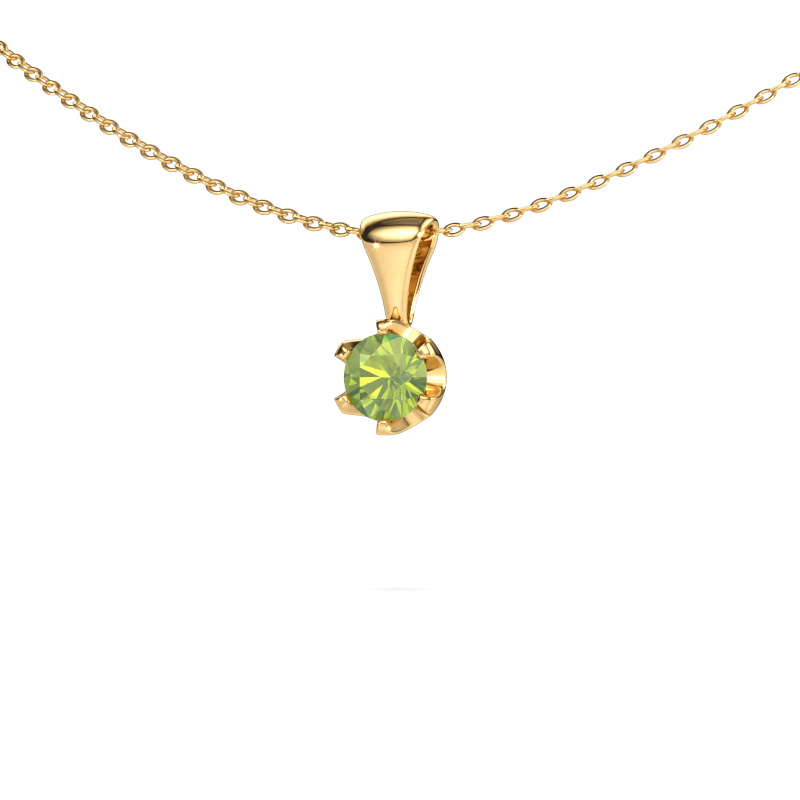 Image of Necklace Fran 585 gold Peridot 5 mm