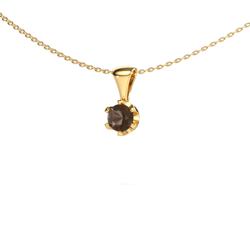 Image of Necklace Fran 585 gold Smokey quartz 5 mm