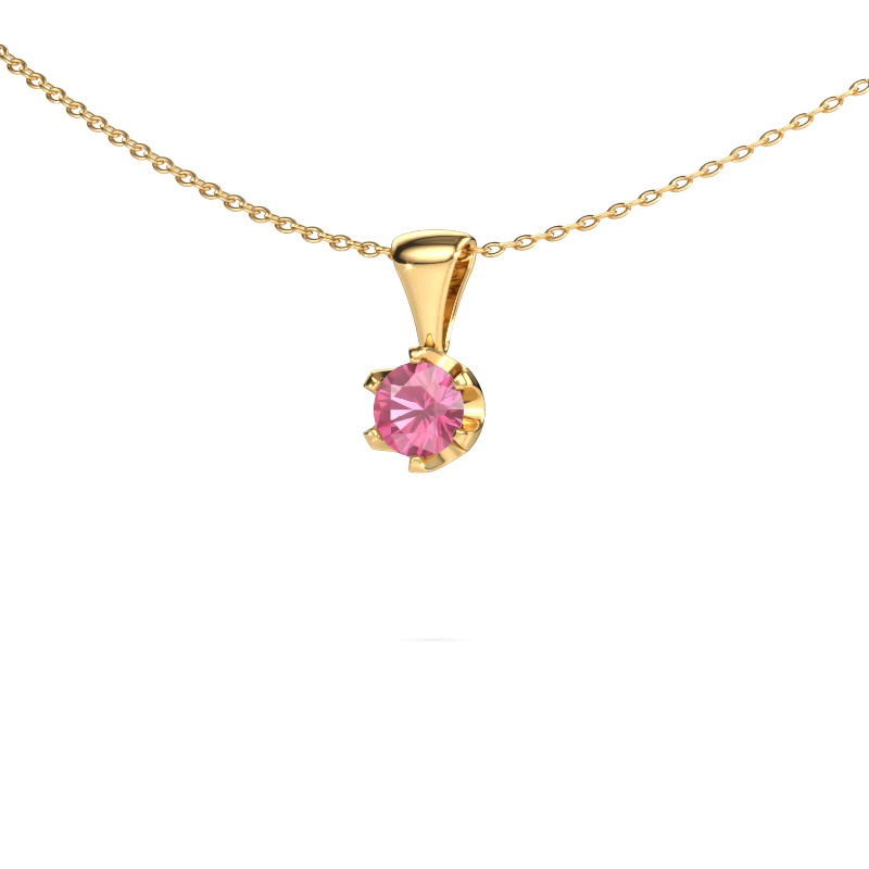Image of Necklace Fran 585 gold Pink sapphire 5 mm