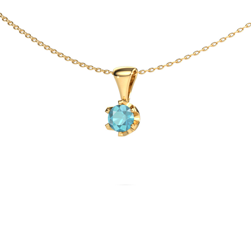 Image of Necklace Fran 585 gold Blue topaz 5 mm