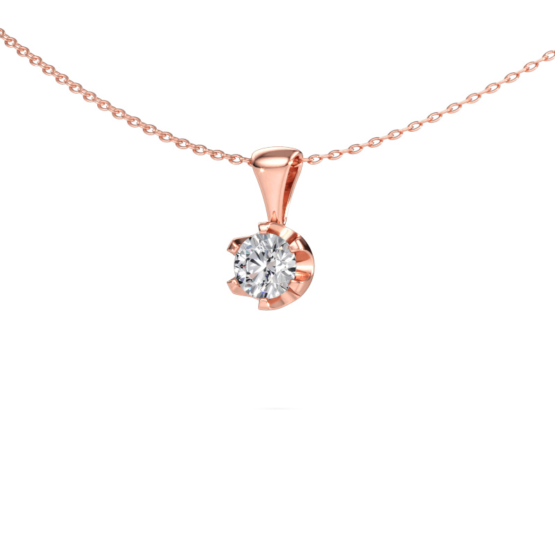 Image of Necklace Fran 585 rose gold Diamond 0.70 crt
