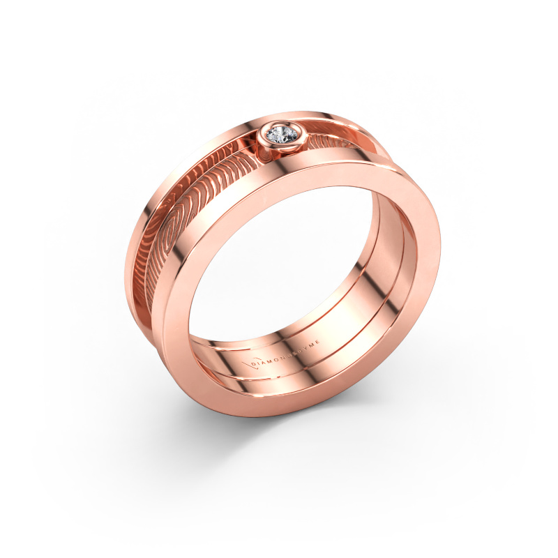 Immagine di Fede nuziale Francisca 585 oro rosa ±7 x 2,1 mm Diamante 0.03 crt