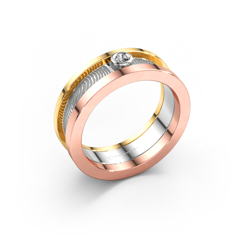 Image of Wedding ring Francisca 585 rose gold ±7 x 2.1 mm Diamond 0.03 crt