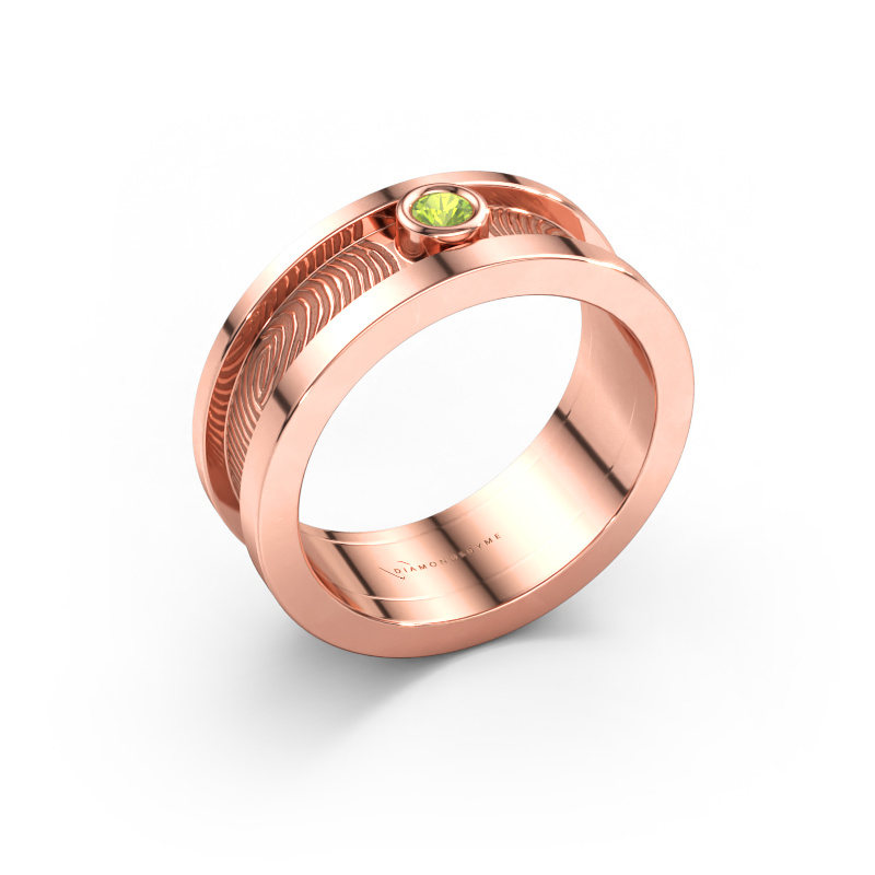 Immagine di Fede nuziale Francisca 585 oro rosa ±7 x 2,1 mm Peridoto 2.5 mm