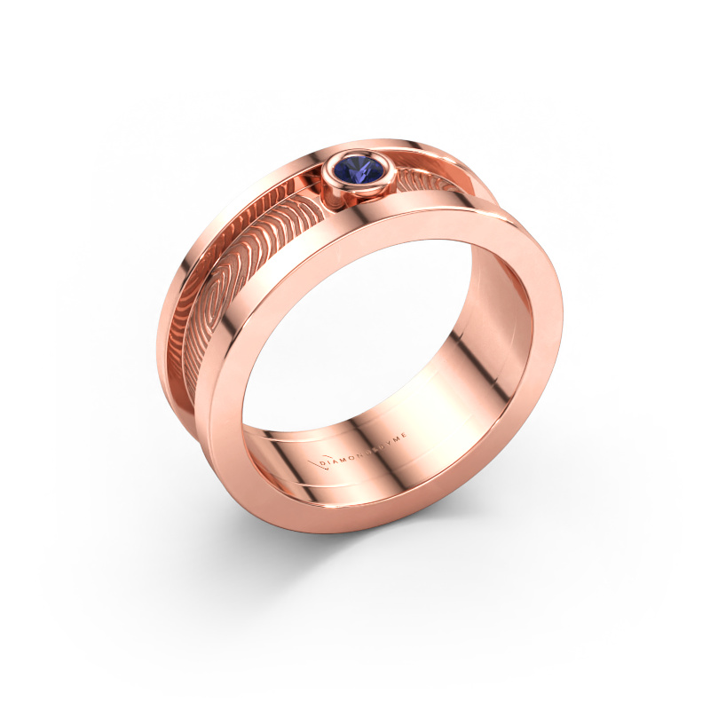 Immagine di Fede nuziale Francisca 585 oro rosa ±7 x 2,1 mm Zaffiro 2.5 mm