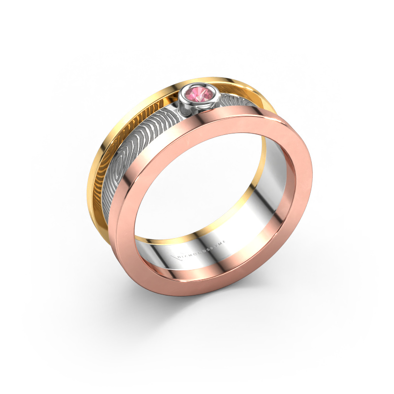 Afbeelding van Trouwring Francisca 585 rosé goud ±7x2.1 mm Toermalijn pink 2.5 mm