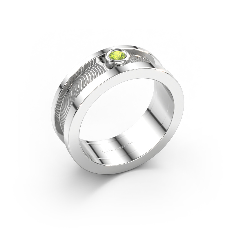 Bild von Ehering Francisca 585 Weißgold ±7 x 2,1 mm Peridot 2.5 mm
