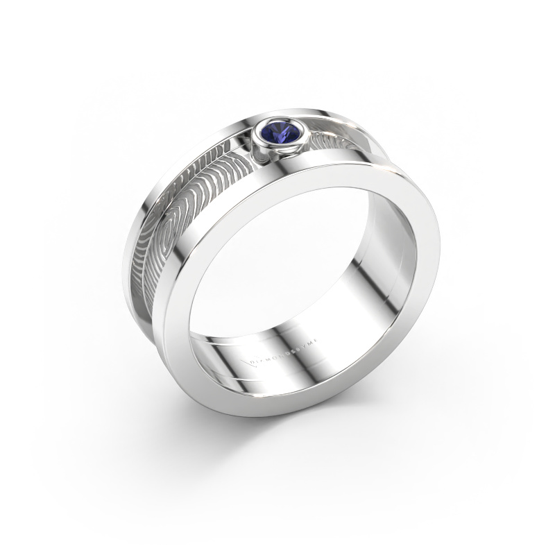 Bild av Vigselring Francisca 585 vitt guld ±7 x 2,1 mm Safir 2.5 mm