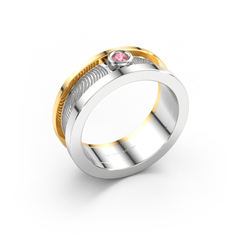 Bild von Ehering Francisca 585 Weißgold ±7 x 2,1 mm Turmalin rosa 2.5 mm