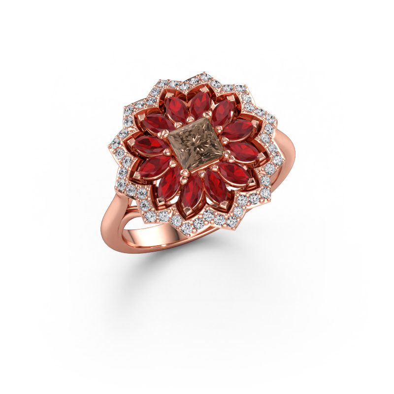 Image de Bague de fiançailles Franka 585 or rose Diamant brun 0.62 crt