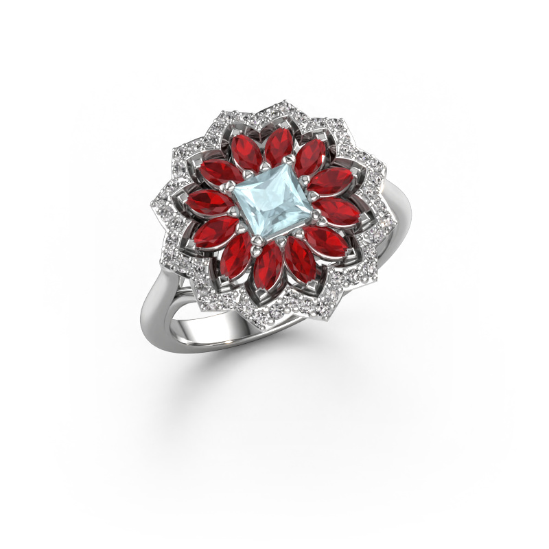 Bild von Verlobungsring Franka 950 Platin Aquamarin 4 mm