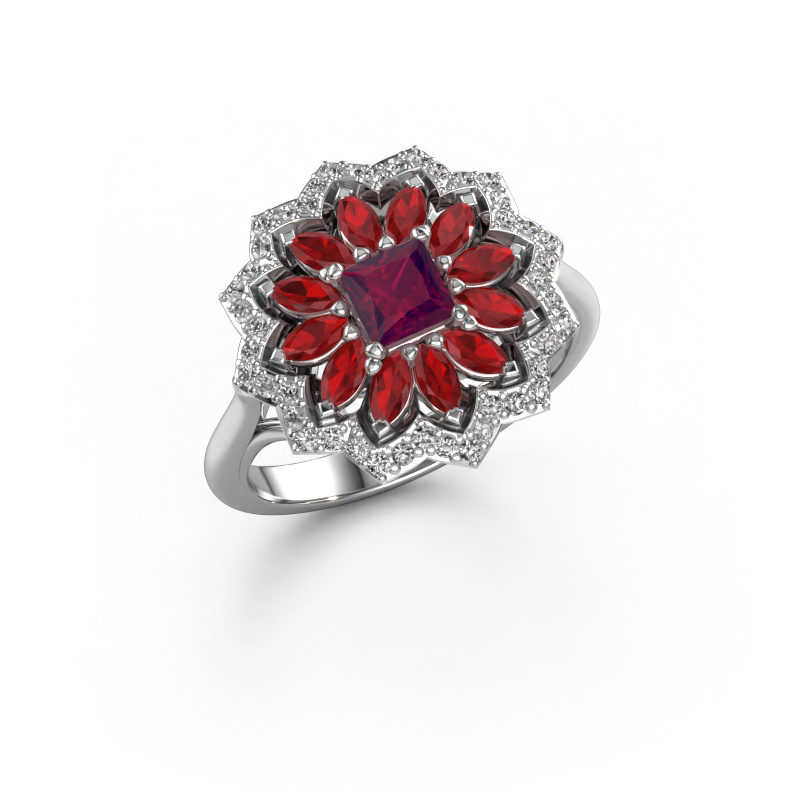 Bild von Verlobungsring Franka 950 Platin Rhodolit 4 mm