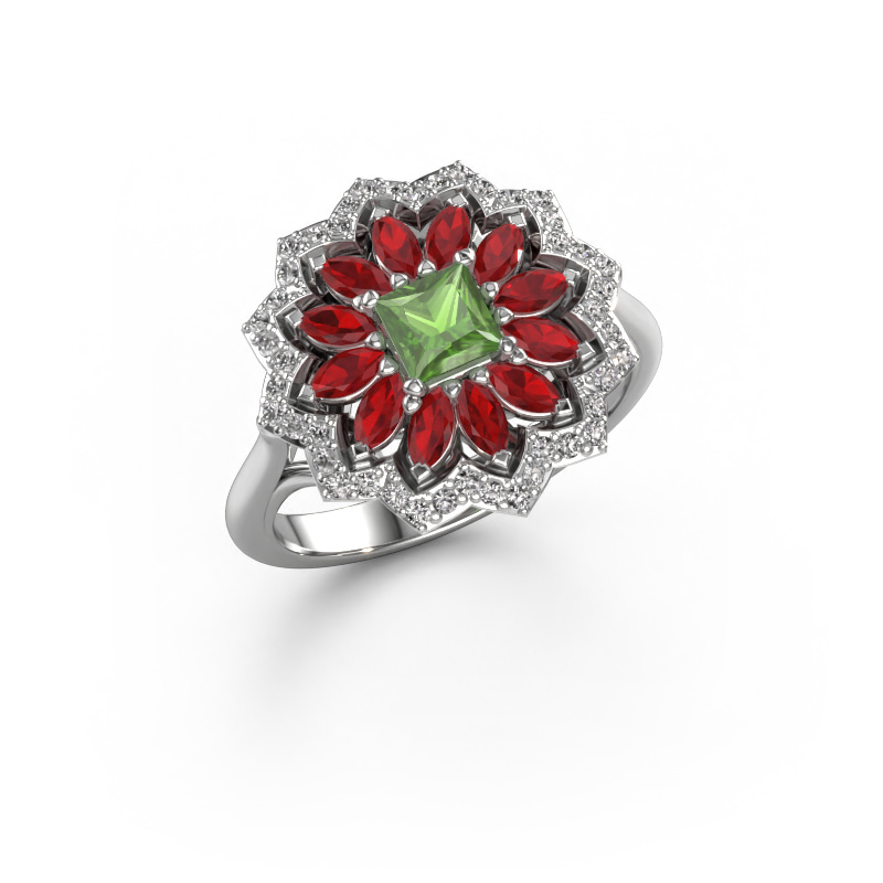 Image de Bague de fiançailles Franka 950 platine Vert tourmaline 4 mm