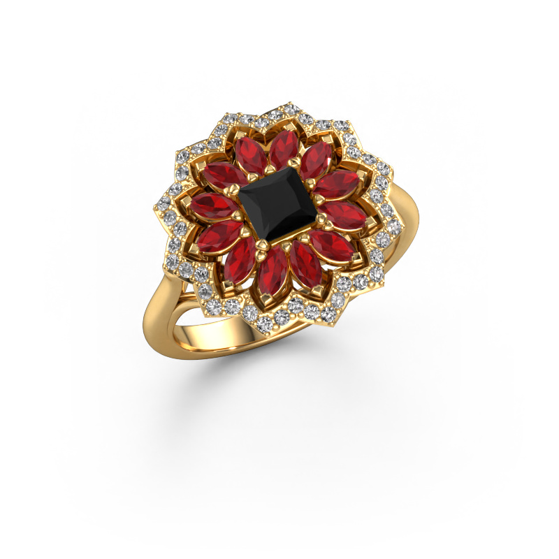 Image de Bague de fiançailles Franka 585 or jaune Diamant noir 0.70 crt