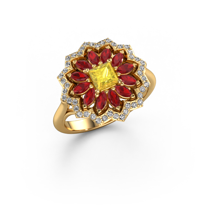 Bild von Verlobungsring Franka 585 Gold Gelb Saphir 4 mm