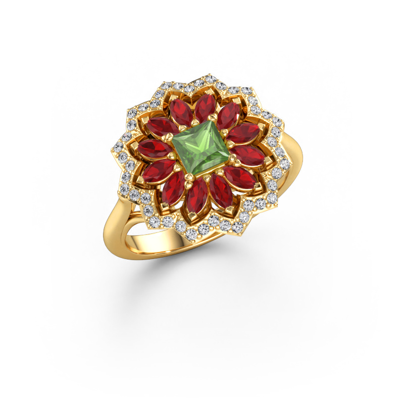 Bild von Verlobungsring Franka 585 Gold Turmalin grün 4 mm