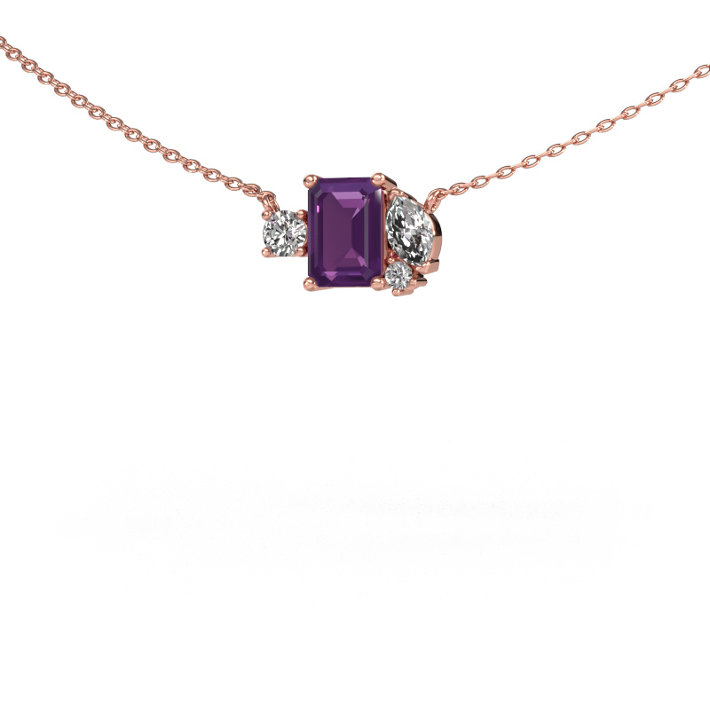 Image of Pendant Frauke EME 585 rose gold Amethyst 7x5 mm