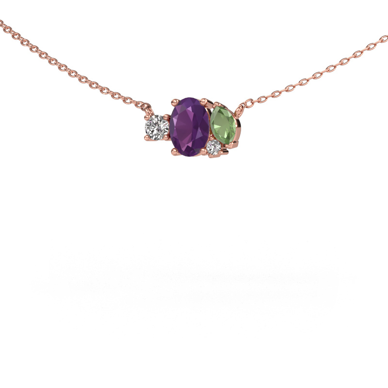Image of Pendant Frauke OVL 585 rose gold Amethyst 7x5 mm