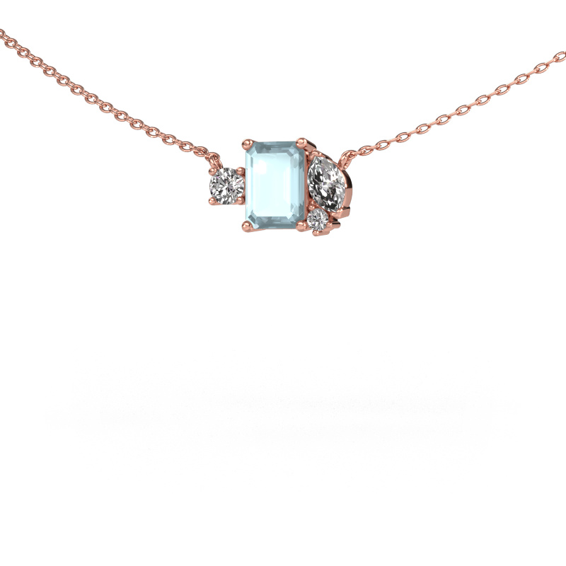 Image of Pendant Frauke EME 585 rose gold Aquamarine 7x5 mm