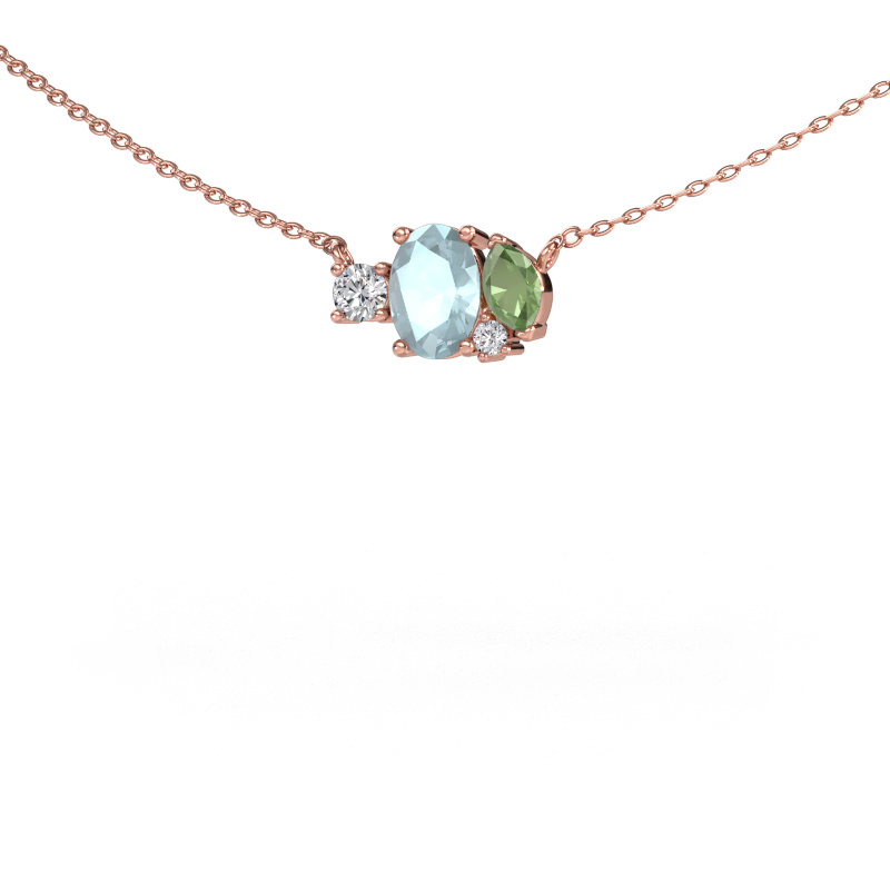 Image of Pendant Frauke OVL 585 rose gold Aquamarine 7x5 mm