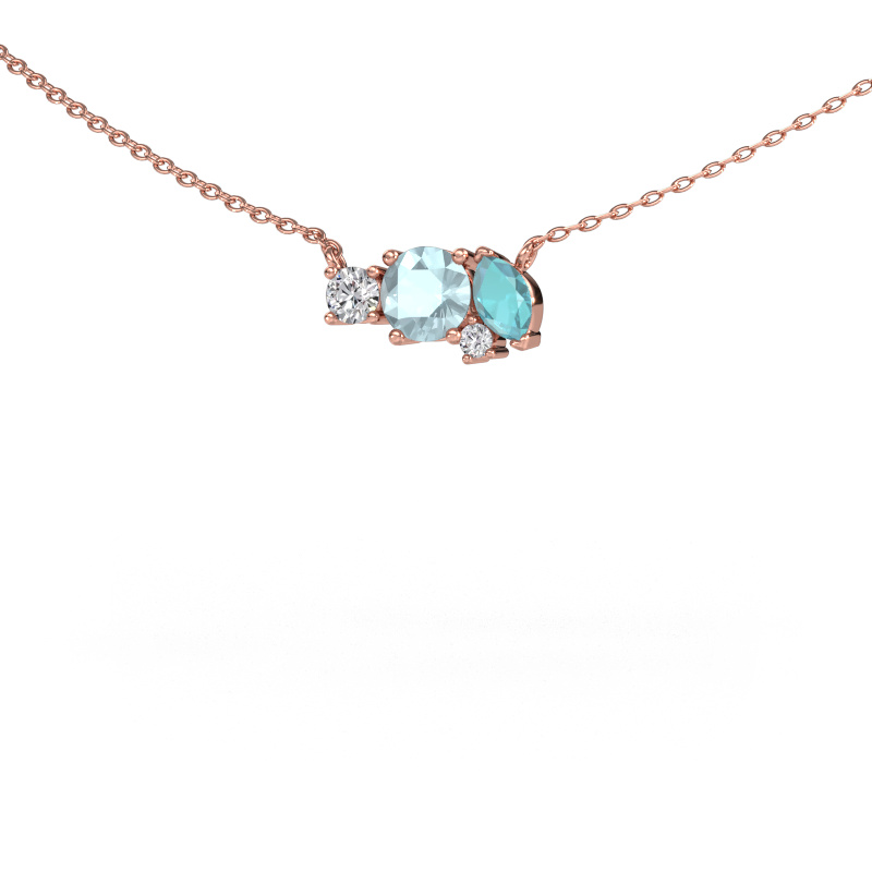 Image of Pendant Frauke RND 585 rose gold Aquamarine 5 mm