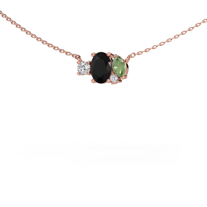 Image of Pendant Frauke OVL 585 rose gold Black diamond 1.175 crt