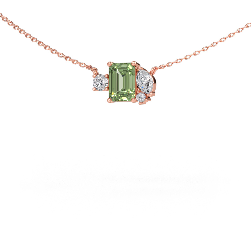 Image de Pendentif Frauke EME 585 or rose Diamants synthétiques vert 7x5 mm