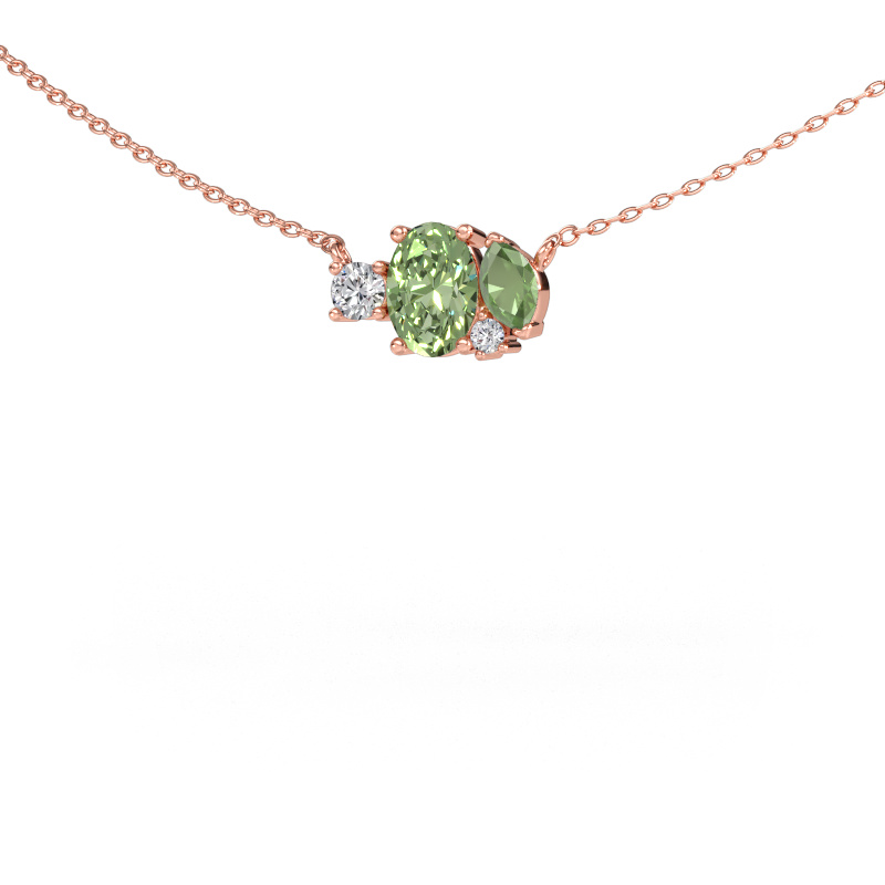 Immagine di Ciondolo Frauke OVL 585 oro rosa Diamante lab grown verde 7x5 mm