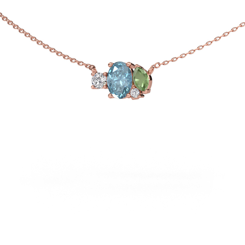 Image de Pendentif Frauke OVL 585 or rose Diamant synthétique bleu 7x5 mm